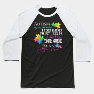 Autism Is A Journey Autism Awareness Mom Baseball T-Shirt